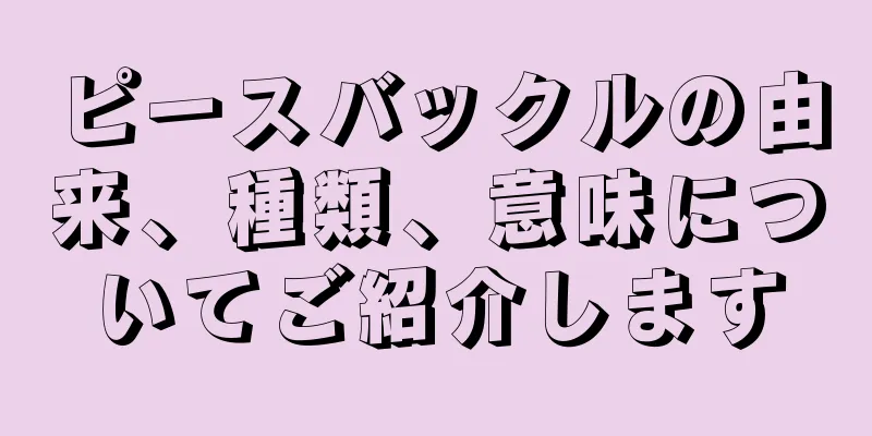 ピースバックルの由来、種類、意味についてご紹介します