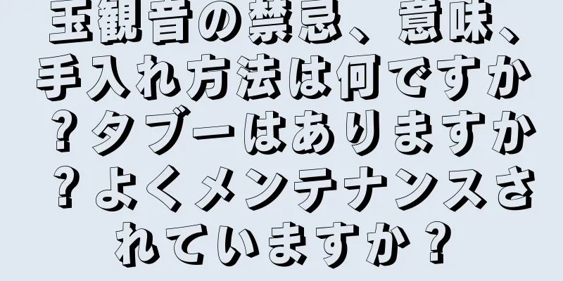 玉観音の禁忌、意味、手入れ方法は何ですか？タブーはありますか？よくメンテナンスされていますか？