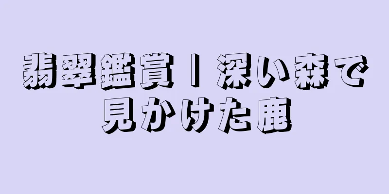 翡翠鑑賞 | 深い森で見かけた鹿