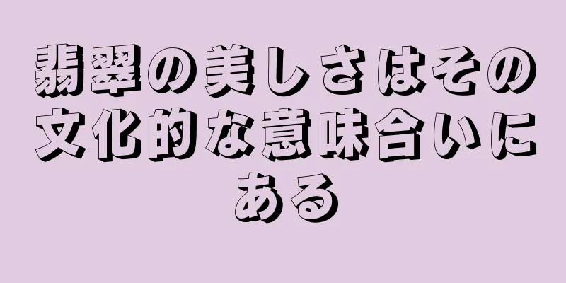 翡翠の美しさはその文化的な意味合いにある