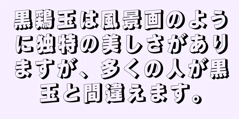 黒鶏玉は風景画のように独特の美しさがありますが、多くの人が黒玉と間違えます。