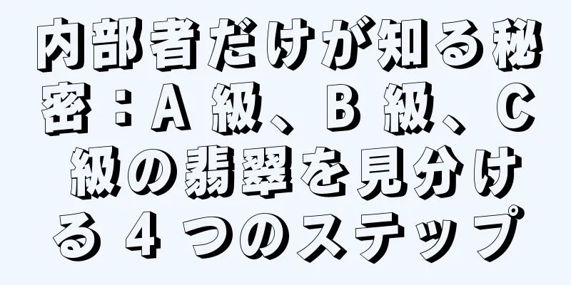 内部者だけが知る秘密：A 級、B 級、C 級の翡翠を見分ける 4 つのステップ
