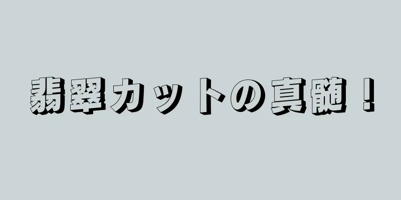 翡翠カットの真髄！