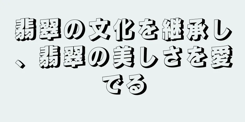 翡翠の文化を継承し、翡翠の美しさを愛でる