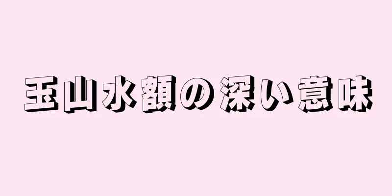 玉山水額の深い意味