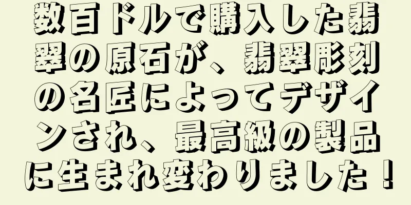 数百ドルで購入した翡翠の原石が、翡翠彫刻の名匠によってデザインされ、最高級の製品に生まれ変わりました！
