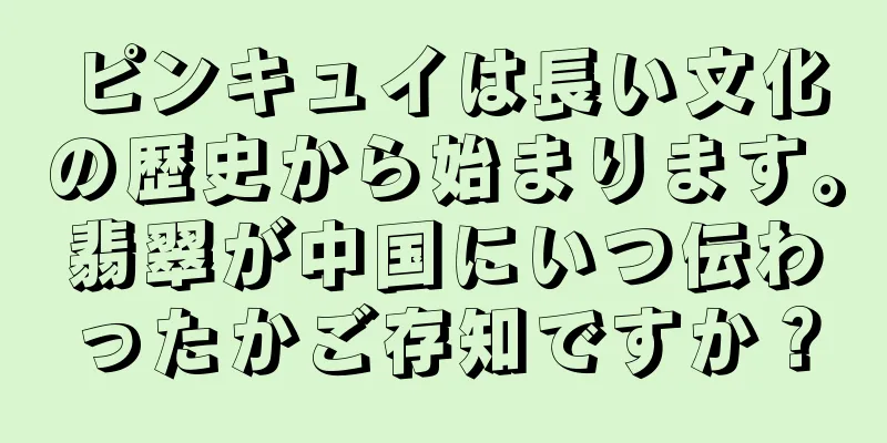 ピンキュイは長い文化の歴史から始まります。翡翠が中国にいつ伝わったかご存知ですか？