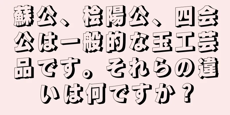 蘇公、桧陽公、四会公は一般的な玉工芸品です。それらの違いは何ですか？