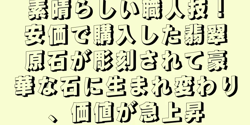 素晴らしい職人技！安価で購入した翡翠原石が彫刻されて豪華な石に生まれ変わり、価値が急上昇