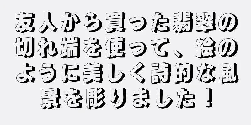 友人から買った翡翠の切れ端を使って、絵のように美しく詩的な風景を彫りました！