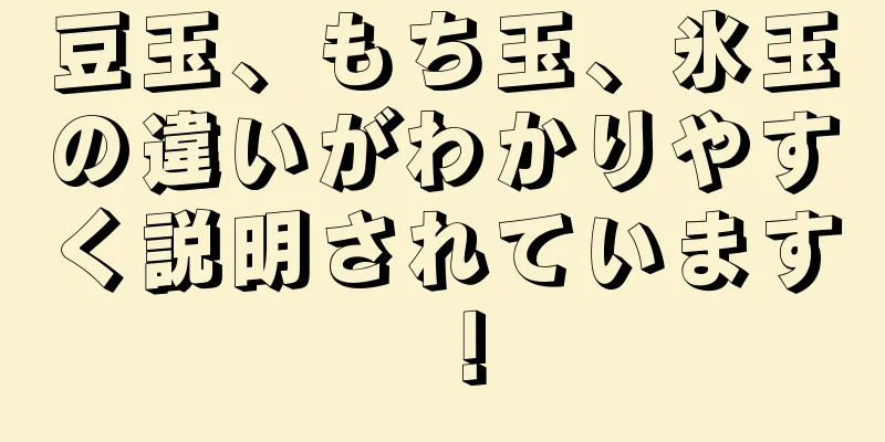 豆玉、もち玉、氷玉の違いがわかりやすく説明されています！