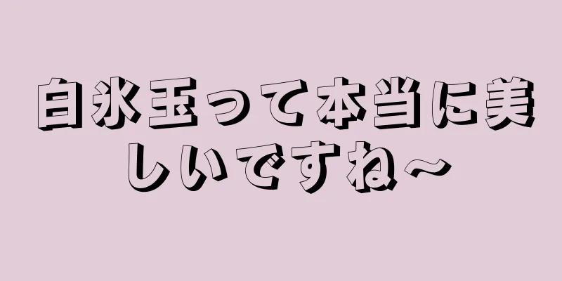 白氷玉って本当に美しいですね〜