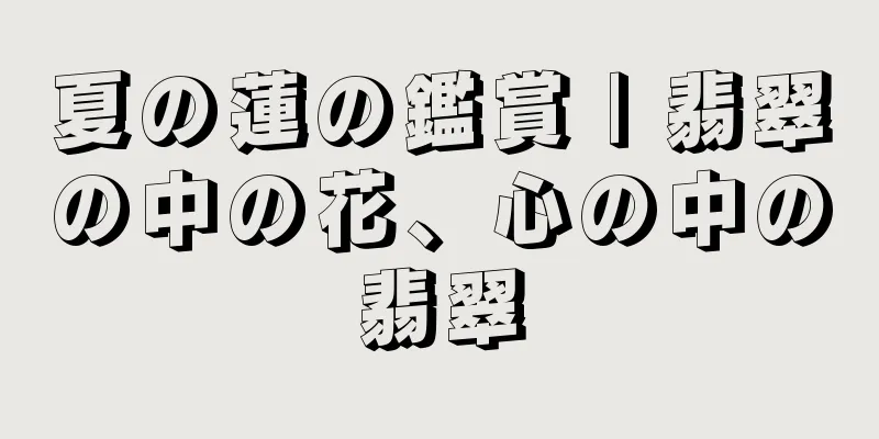 夏の蓮の鑑賞 | 翡翠の中の花、心の中の翡翠