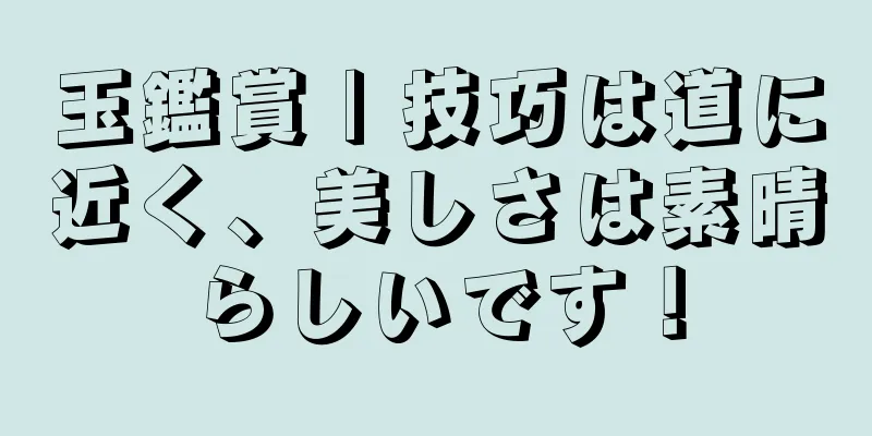 玉鑑賞 | 技巧は道に近く、美しさは素晴らしいです！