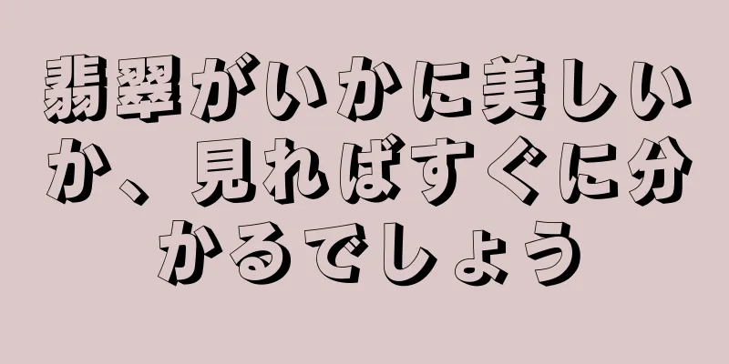 翡翠がいかに美しいか、見ればすぐに分かるでしょう