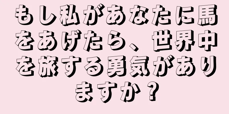 もし私があなたに馬をあげたら、世界中を旅する勇気がありますか？