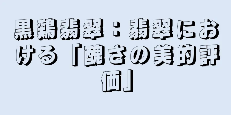 黒鶏翡翠：翡翠における「醜さの美的評価」