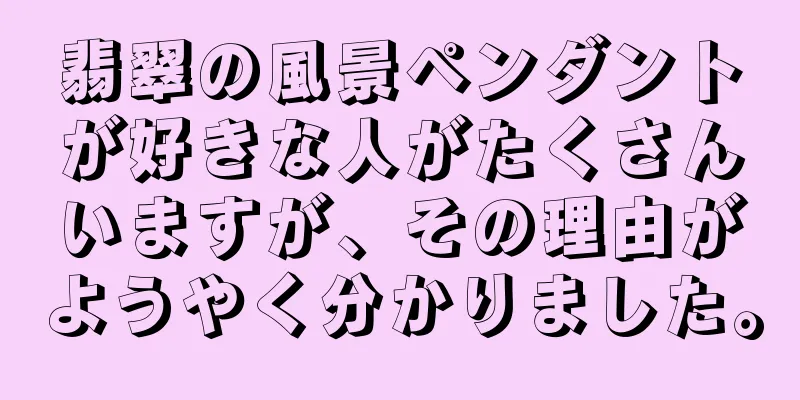 翡翠の風景ペンダントが好きな人がたくさんいますが、その理由がようやく分かりました。