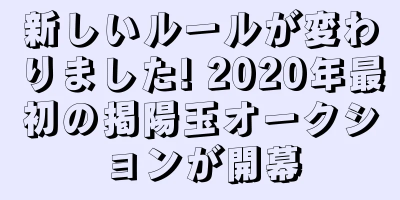 新しいルールが変わりました! 2020年最初の掲陽玉オークションが開幕