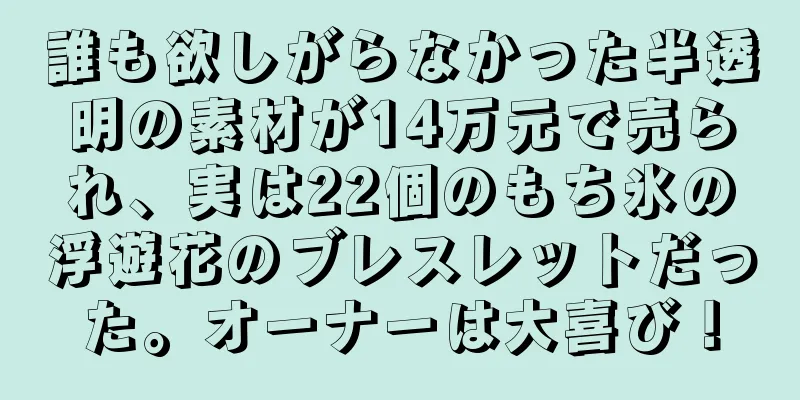 誰も欲しがらなかった半透明の素材が14万元で売られ、実は22個のもち氷の浮遊花のブレスレットだった。オーナーは大喜び！