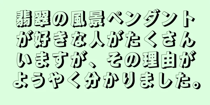 翡翠の風景ペンダントが好きな人がたくさんいますが、その理由がようやく分かりました。