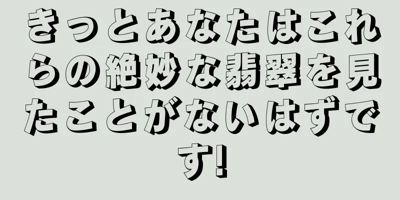 きっとあなたはこれらの絶妙な翡翠を見たことがないはずです!