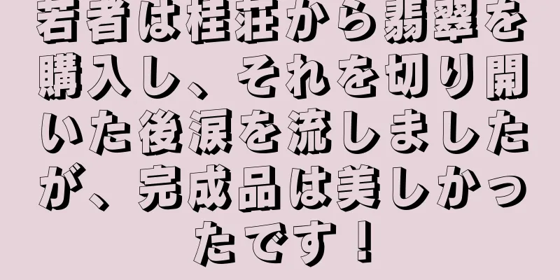 若者は桂荘から翡翠を購入し、それを切り開いた後涙を流しましたが、完成品は美しかったです！