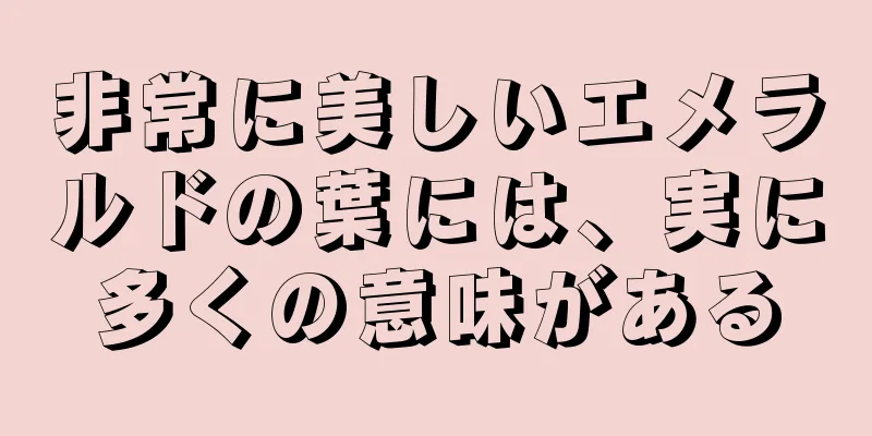 非常に美しいエメラルドの葉には、実に多くの意味がある