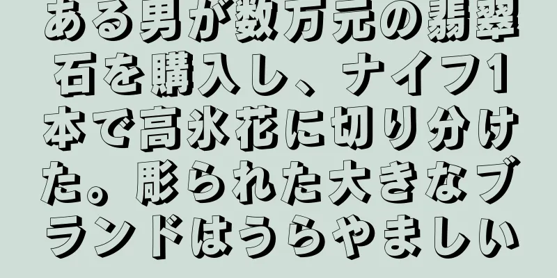 ある男が数万元の翡翠石を購入し、ナイフ1本で高氷花に切り分けた。彫られた大きなブランドはうらやましい