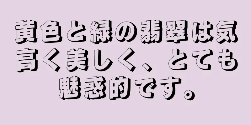 黄色と緑の翡翠は気高く美しく、とても魅惑的です。