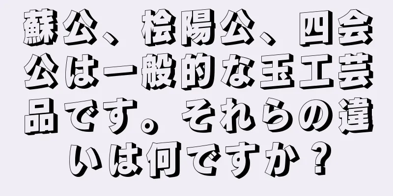 蘇公、桧陽公、四会公は一般的な玉工芸品です。それらの違いは何ですか？