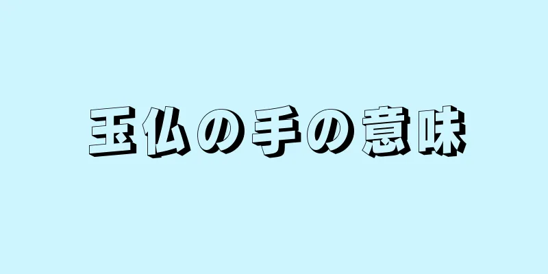 玉仏の手の意味