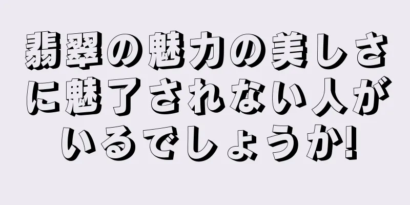 翡翠の魅力の美しさに魅了されない人がいるでしょうか!
